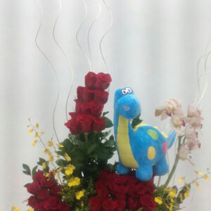 Carreta Rosas Dinosaurio