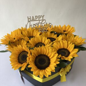 Caja Corazón Girasoles